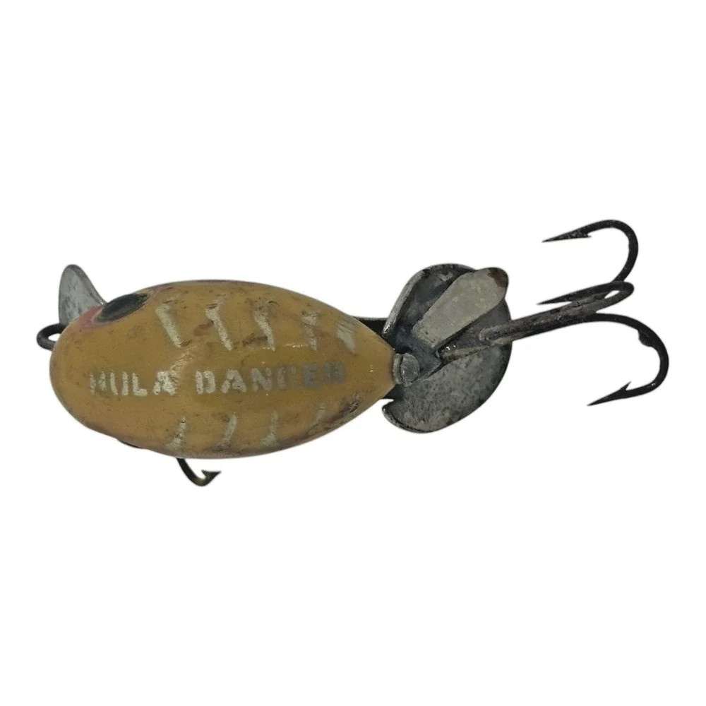 Fred Arbogast Hula Dancer Fishing Lure Yellow 50s/60s FAIR CONDITION Vintage
